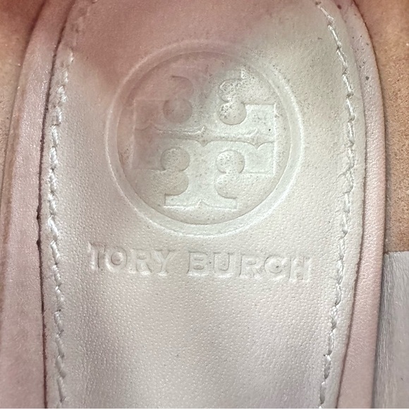 Tory Burch Gigi Logo Ballet Flats Nude Leather Size 8 - Picture 8 of 10
